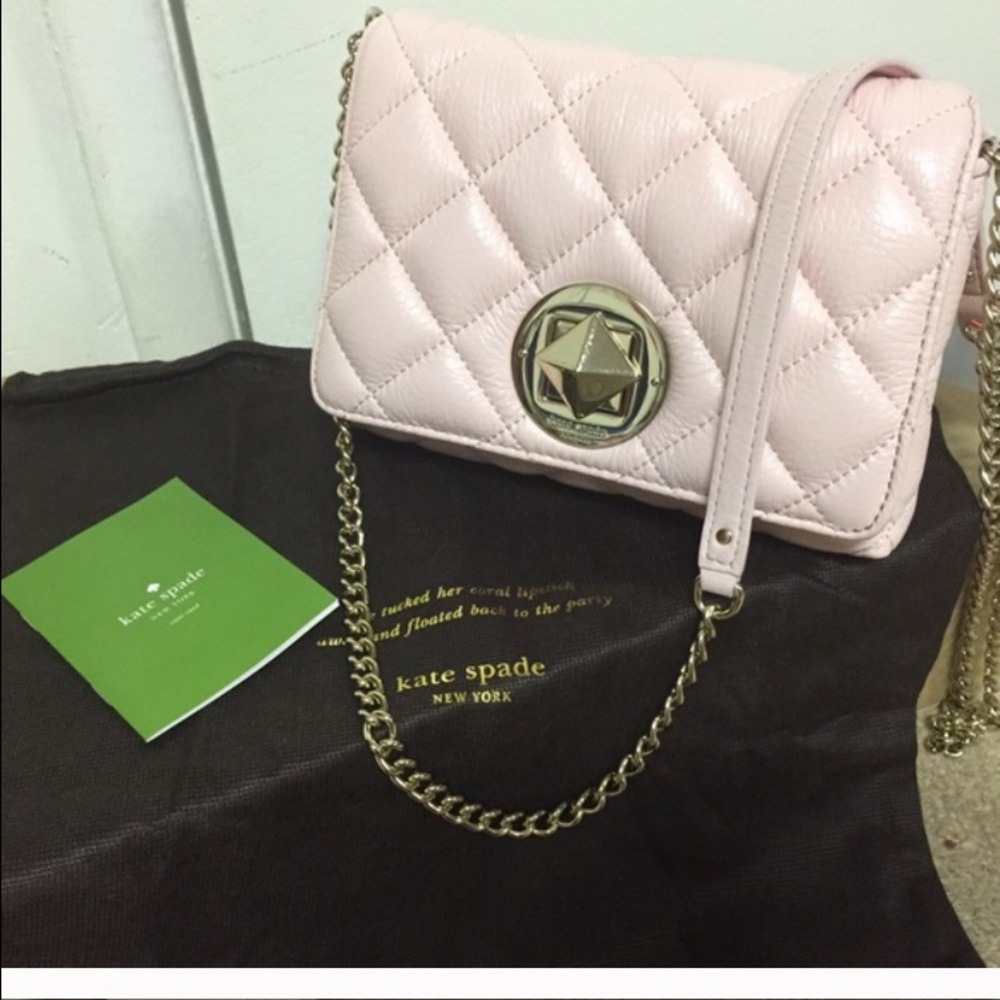 Kate Spade Quilted Crossbody in Baby Pink